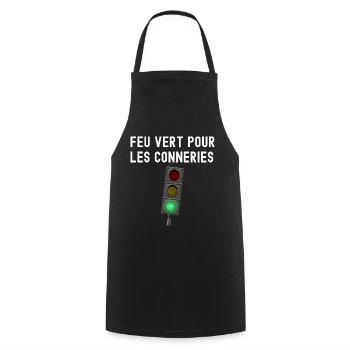 Feu vert pour les conneries cadeau homme - Tablier de cuisine - noir - Devant - AI Model Male 185 dark (185cm)