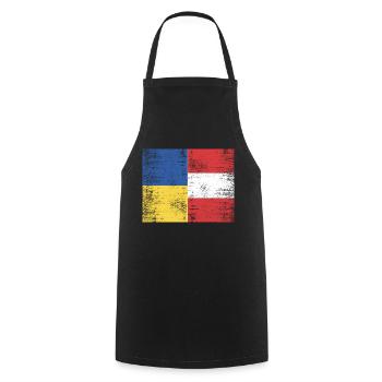 Ukraine - Austria - Cooking Apron - black - Front - AI Model Male 185 dark (185cm)