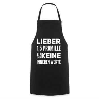 Lieber 1.5 Promille Lustiger Sauf Spruch - Kochschürze - Schwarz - Vorne - AI Model Male 185 dark (185cm)