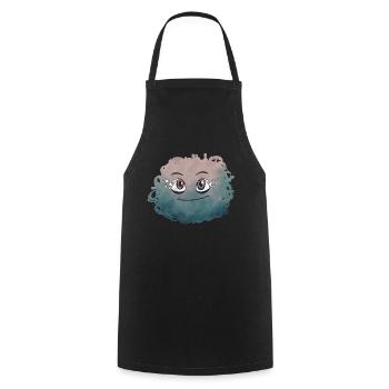 Little Pelota Monster n°8 - Cooking Apron - black - Front - AI Model Male 185 dark (185cm)