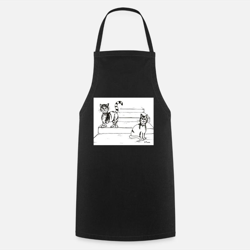 Cat Friends - Cooking Apron - black
