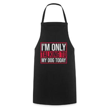 only talking to dog - Cooking Apron - black - Front - AI Model Male 185 dark (185cm)