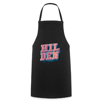 Hilden Allemagne City Font Vintage Rétro - Tablier de cuisine - noir - Devant - AI Model Male 185 dark (185cm)
