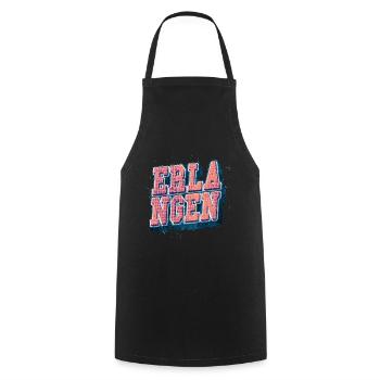 Erlangen Germany City Font Vintage Retro - Cooking Apron - black - Front - AI Model Male 185 dark (185cm)
