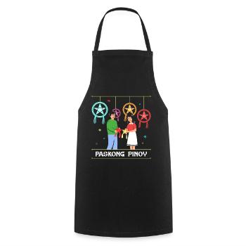 Paskong Pinoy Weihnachtsdesign für Filipinos - Kochschürze - Schwarz - Vorne - AI Model Male 185 dark (185cm)