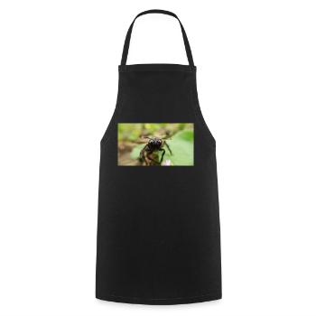 Blue Wood Bee Macro Photography - Cooking Apron - black - Front - AI Model Male 185 dark (185cm)