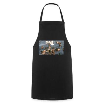 Duck with family - Cooking Apron - black - Front - AI Model Male 185 dark (185cm)