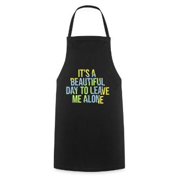 leave me alone day - Kochschürze - Schwarz - Vorne - AI Model Male 185 dark (185cm)