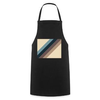 Vintage lines - Cooking Apron - black - Front - AI Model Male 185 dark (185cm)