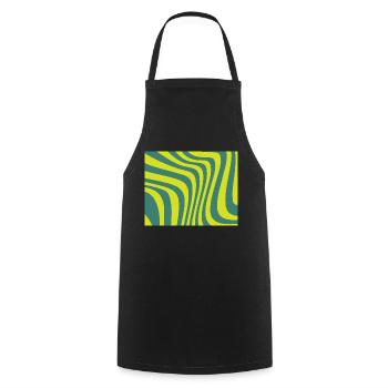 Ondes vertes - Tablier de cuisine - noir - Devant - AI Model Male 185 dark (185cm)