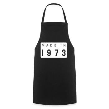 Fait en 1973 année de cadeau de naissance - Tablier de cuisine - noir - Devant - AI Model Male 185 dark (185cm)