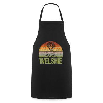 Welsh Springer Spaniel Vintage Retro - Cooking Apron - black - Front - AI Model Male 185 dark (185cm)