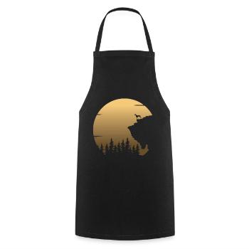 Galgo Espanol Dog Greyhound Moon Silhouette - Cooking Apron - black - Front - AI Model Male 185 dark (185cm)