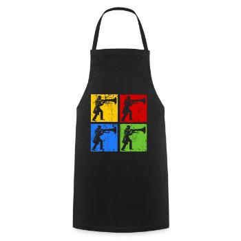 Euphonium Player Euphonist Dad Vintage Pop Art - Cooking Apron - black - Front - AI Model Male 185 dark (185cm)