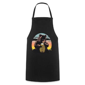 Corn cob bear in sunset - Cooking Apron - black - Front - AI Model Male 185 dark (185cm)