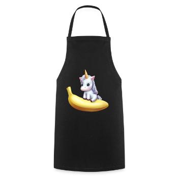 Einhorn auf Banane - Kochschürze - Schwarz - Vorne - AI Model Male 185 dark (185cm)