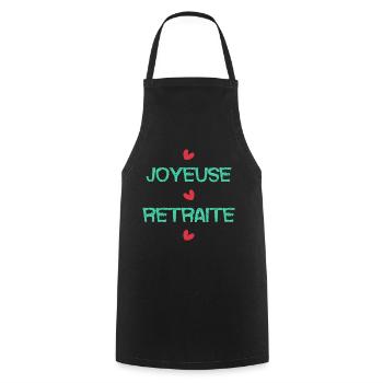 RETRAITE. RETRAITE. RETRAITEE. SENIOR. MAMIE. PAPY - Tablier de cuisine - noir - Devant - AI Model Male 185 dark (185cm)