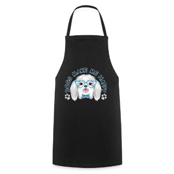 Les chiens me rendent heureux - Tablier de cuisine - noir - Devant - AI Model Male 185 dark (185cm)