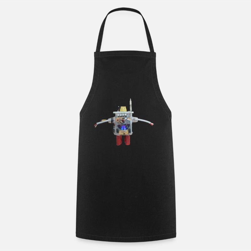 Small self-made robot from recycled materials - Cooking Apron - black