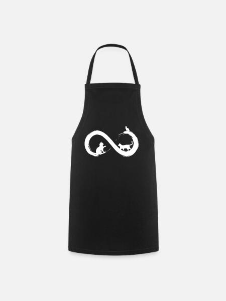 Infinity-Katze - Kochschürze - Schwarz