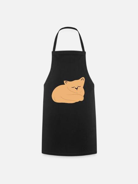 Schlafendes Baby Katze2 - Kochschürze - Schwarz