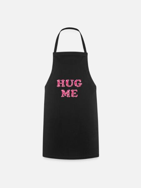 Hug Me avec des pétales de rose - Tablier de cuisine - noir
