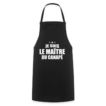 Je Suis Le Maître Du Canapé - Tablier de cuisine - noir - Devant - AI Model Male 185 dark (185cm)