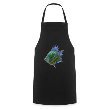 Tropical fish - Cooking Apron - black - Front - AI Model Male 185 dark (185cm)