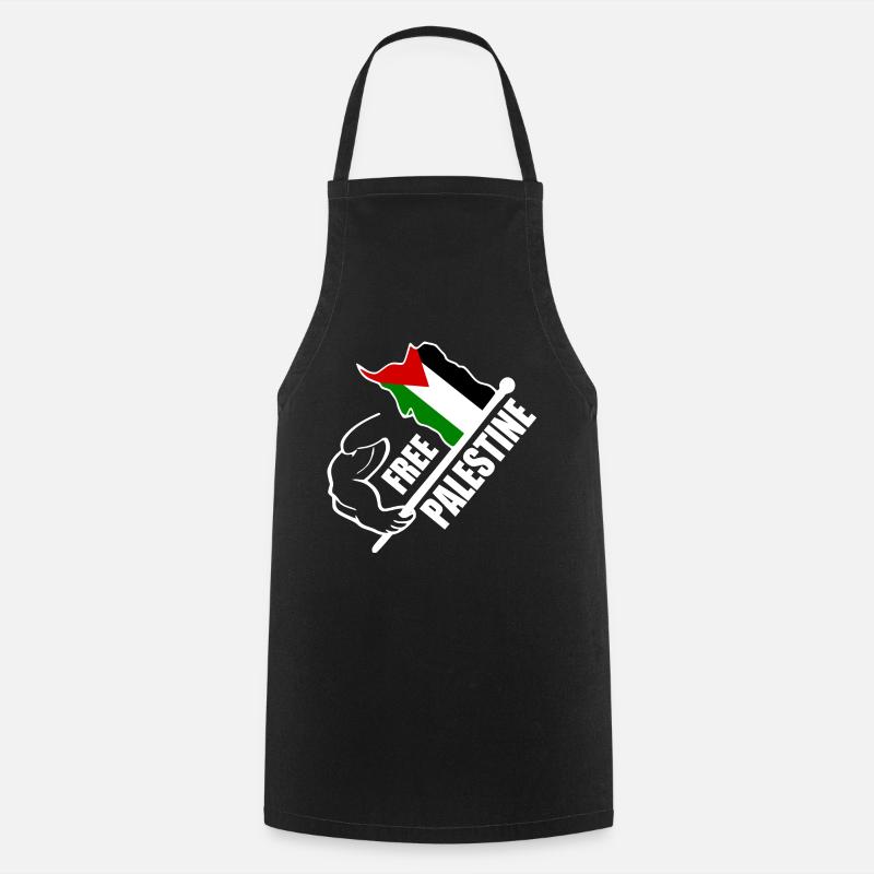 Free palestine - Tablier de cuisine - noir