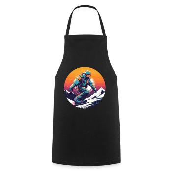 Snowboarding or skiing and then après ski - Cooking Apron - black - Front - AI Model Male 185 dark (185cm)