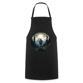 Forest Nature Trekking Adventure - Cooking Apron - black - Front - AI Model Male 185 dark (185cm)
