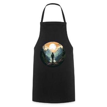 Forest Nature Trekking Adventure - Cooking Apron - black - Front - AI Model Male 185 dark (185cm)