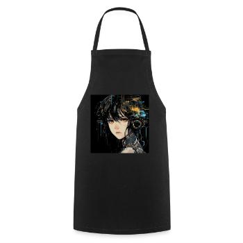 Anime Eyes Digital - Cooking Apron - black - Front - AI Model Male 185 dark (185cm)