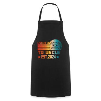 leveled up to uncle Level Unlocked Est uncle 2024 - Tablier de cuisine - noir - Devant - AI Model Male 185 dark (185cm)