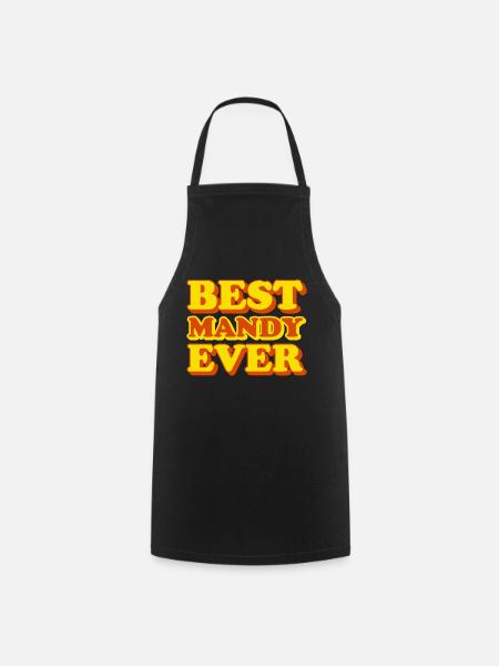 Funny gift with first name Mandy - Cooking Apron - black