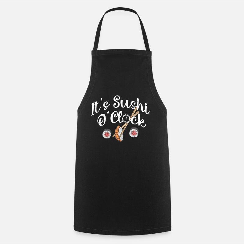 It s Sushi O Clock 2It's Sushi O'Clock Japanese Fo - Cooking Apron - black