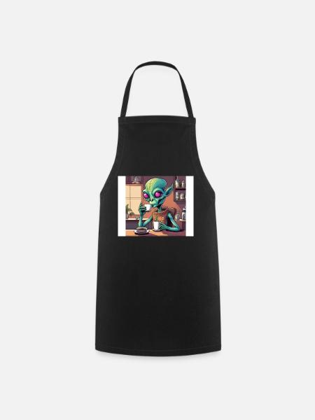 Alien Coffee Love - Cooking Apron - black
