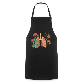 The lungs of flowers - blooming beauty of the - Cooking Apron - black - Front - AI Model Male 185 dark (185cm)