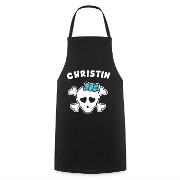 Pirate Christin Design for Girls and Women - Cooking Apron - black - Front - AI Model Male 185 dark (185cm)