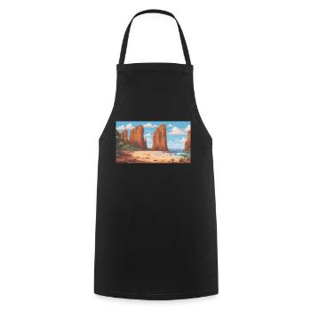 Great Ocean Road, Australia - Pixel Art - Cooking Apron - black - Front - AI Model Male 185 dark (185cm)