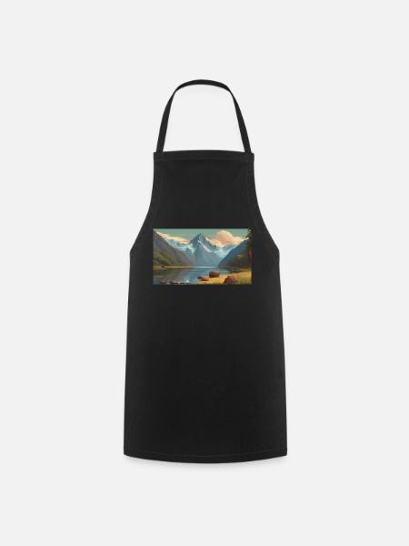 Fiordland National Park, New Zealand - Cooking Apron - black