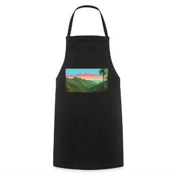 El Yunque National Forest, Puerto Rico, Pixelart - Cooking Apron - black - Front - AI Model Male 185 dark (185cm)