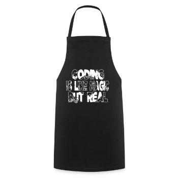 IT Solutions Happy Present Developer Community - Cooking Apron - black - Front - AI Model Male 185 dark (185cm)