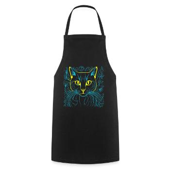 Ukraine Domestic Cat Cat Cats Pets Meow - Cooking Apron - black - Front - AI Model Male 185 dark (185cm)