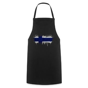 Finland Suomi helsinki scandinavia viking fine FIN - Cooking Apron - black - Front - AI Model Male 185 dark (185cm)