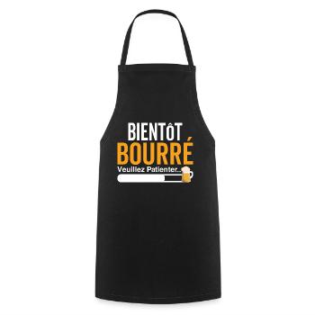 Soon drunk please wait funny aperitif - Cooking Apron - black - Front - AI Model Male 185 dark (185cm)
