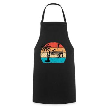 Volleyball - Cooking Apron - black - Front - AI Model Male 185 dark (185cm)