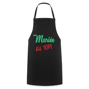 EVJF. MARIEE. TEAM. TEAM MARIEE. FUTURE MARIEE - Tablier de cuisine - noir - Devant - AI Model Male 185 dark (185cm)