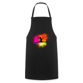 Colorful Gymnastics Gymnastics Motif for the Gymnast - Cooking Apron - black - Front - AI Model Male 185 dark (185cm)