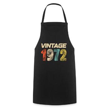 Vintage 1972 Retro - Best Seller - Cooking Apron - black - Front - AI Model Male 185 dark (185cm)